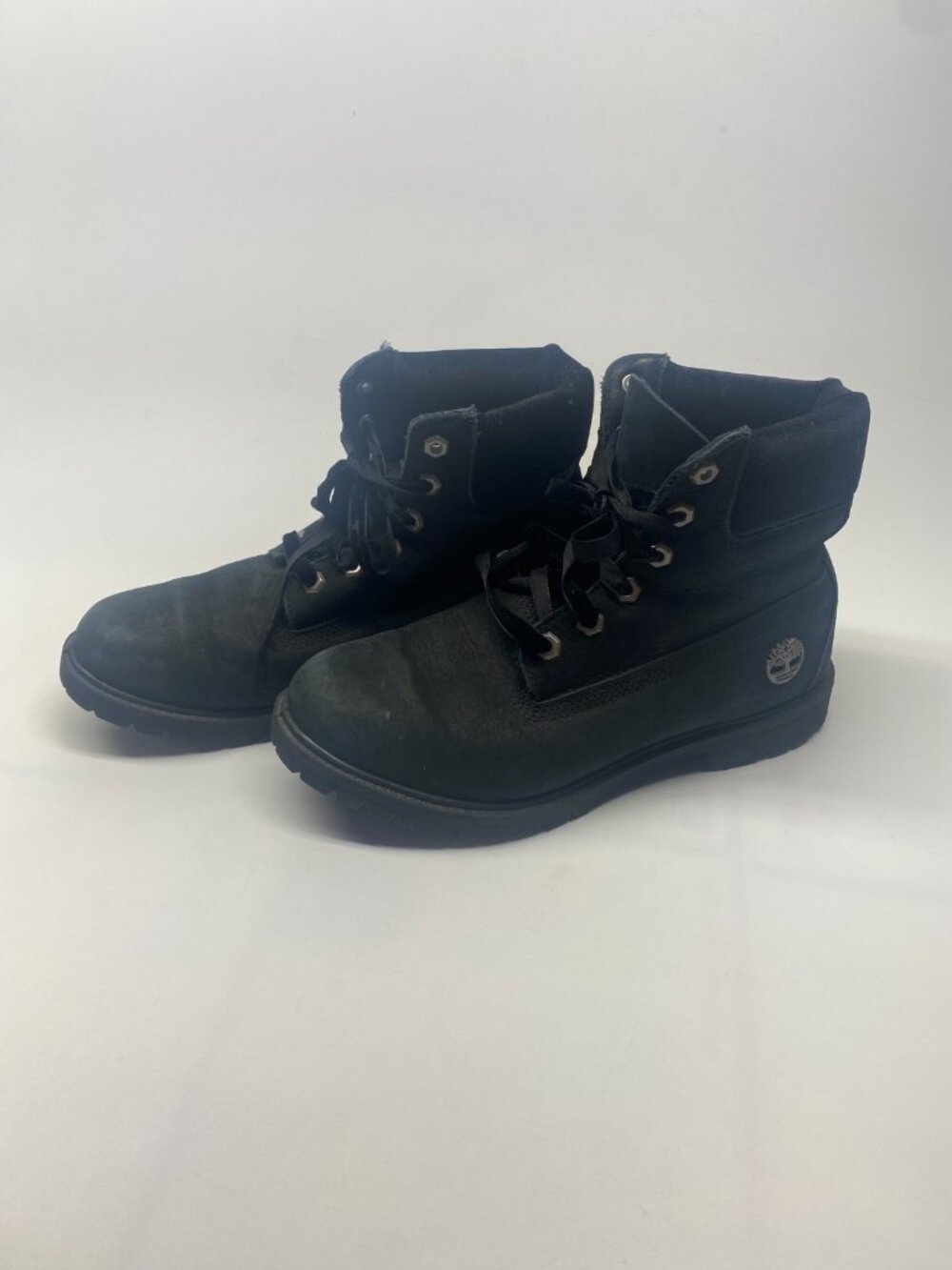 Timberland Womens Black Suede Velvet Lace Boot Sz 9